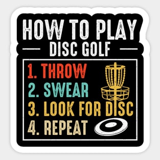 Funny Disc Golf Player Quotes Retro Vintage Sticker